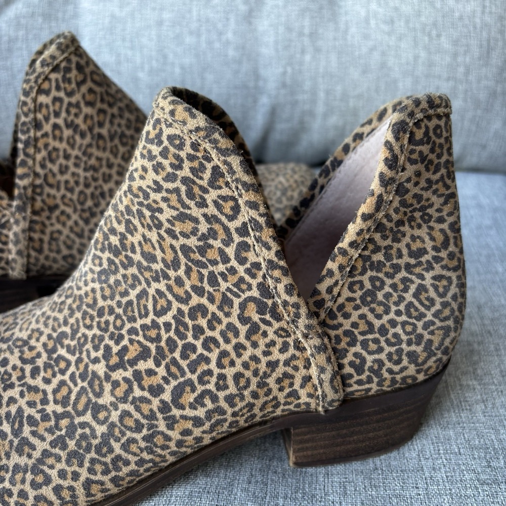 Lucky Brand BALEY 2 Women Size 8M Leopard Leather Boots Ankle Bootie - Picture 2 of 12